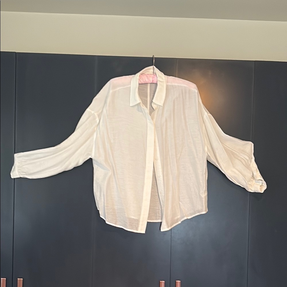 Women's White Button-Up Shirt